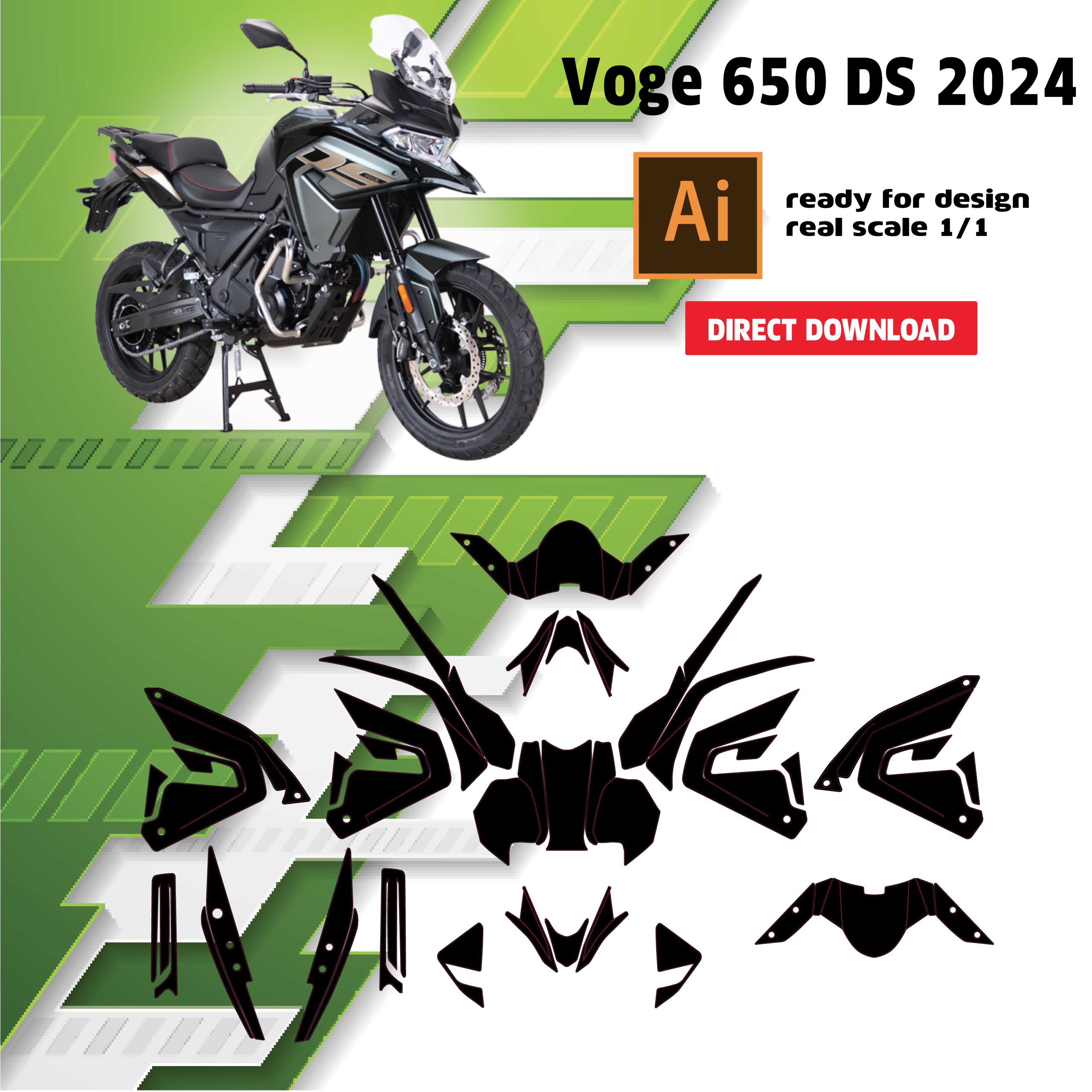 template / gabarit Voge 650 DS 2024