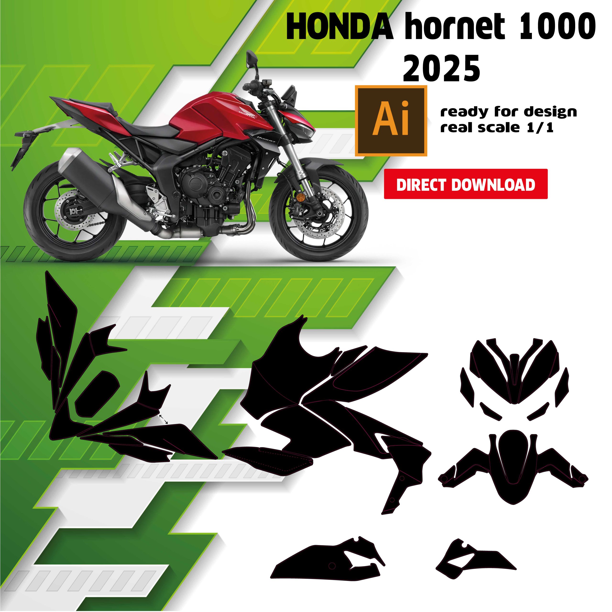 template honda hornet cb1000 2025 gabarit hornet cb 1000
