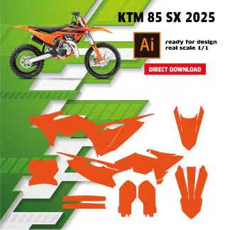 Template ktm 85 sx — gabarit de découpe vectoriel