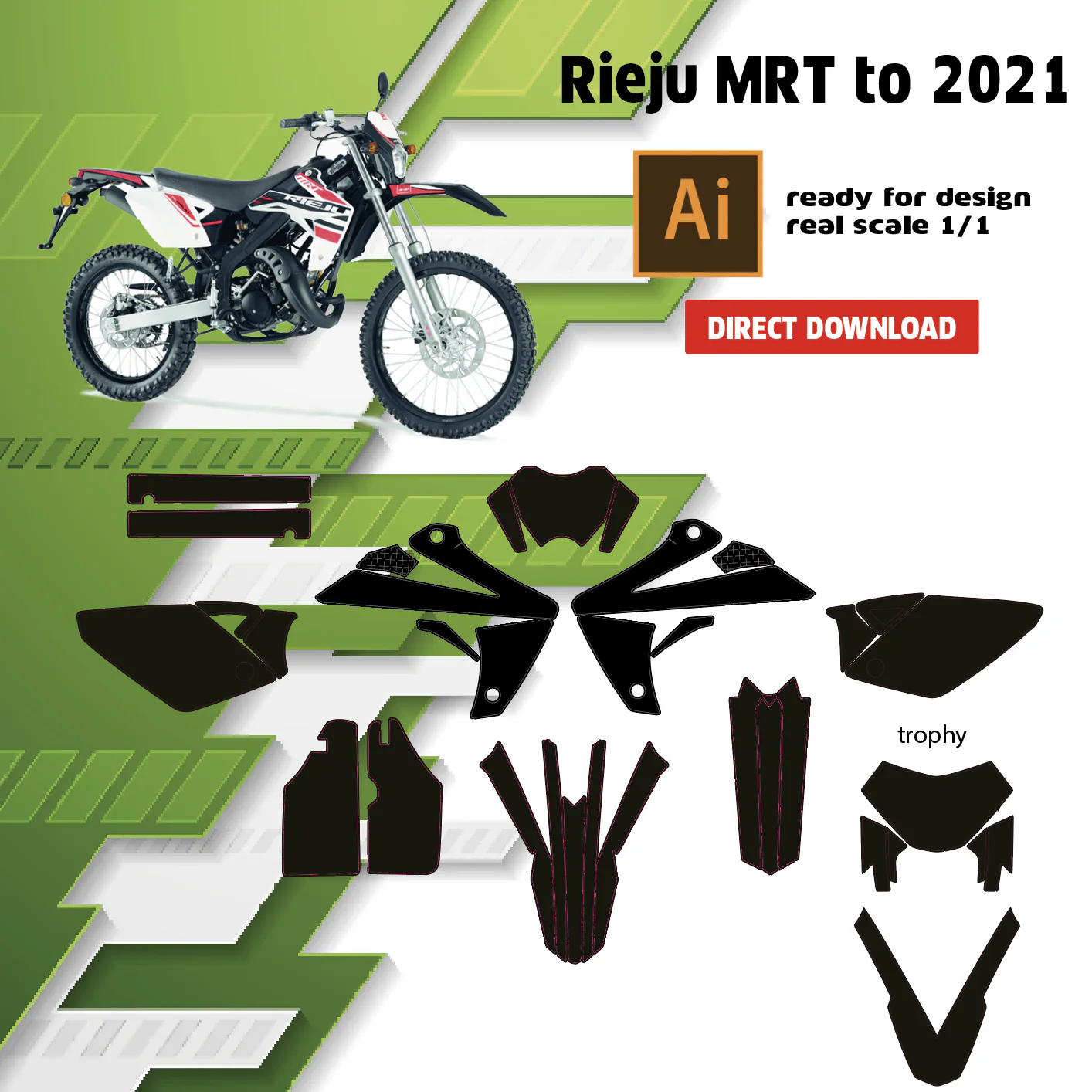 Template rieju mrt 50cc to + trophy — gabarit de découpe vectoriel