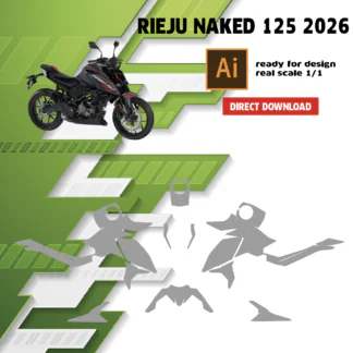 Template rieju naked 125 — gabarit de découpe vectoriel