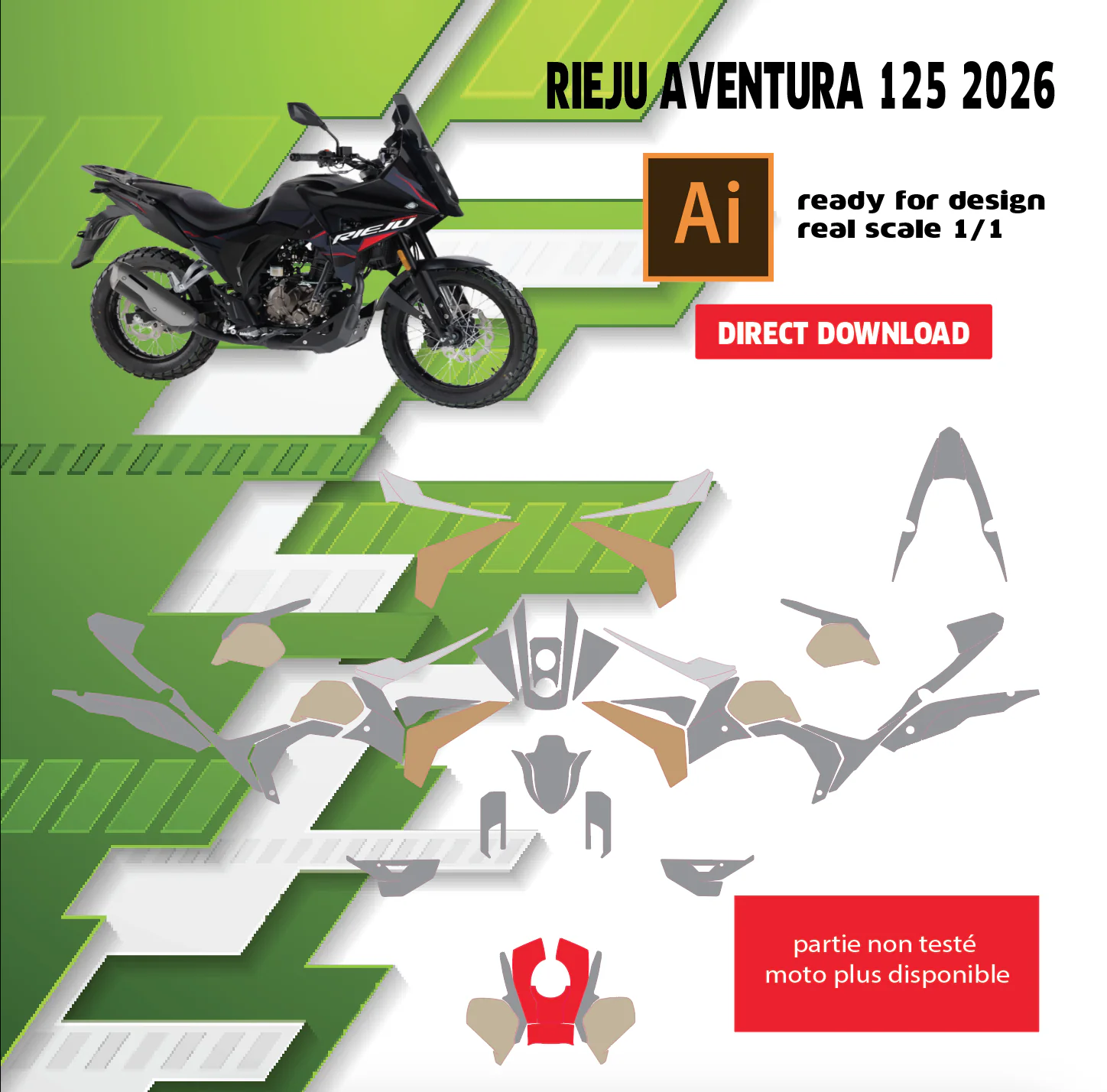Template rieju aventura 125 — gabarit de découpe vectoriel