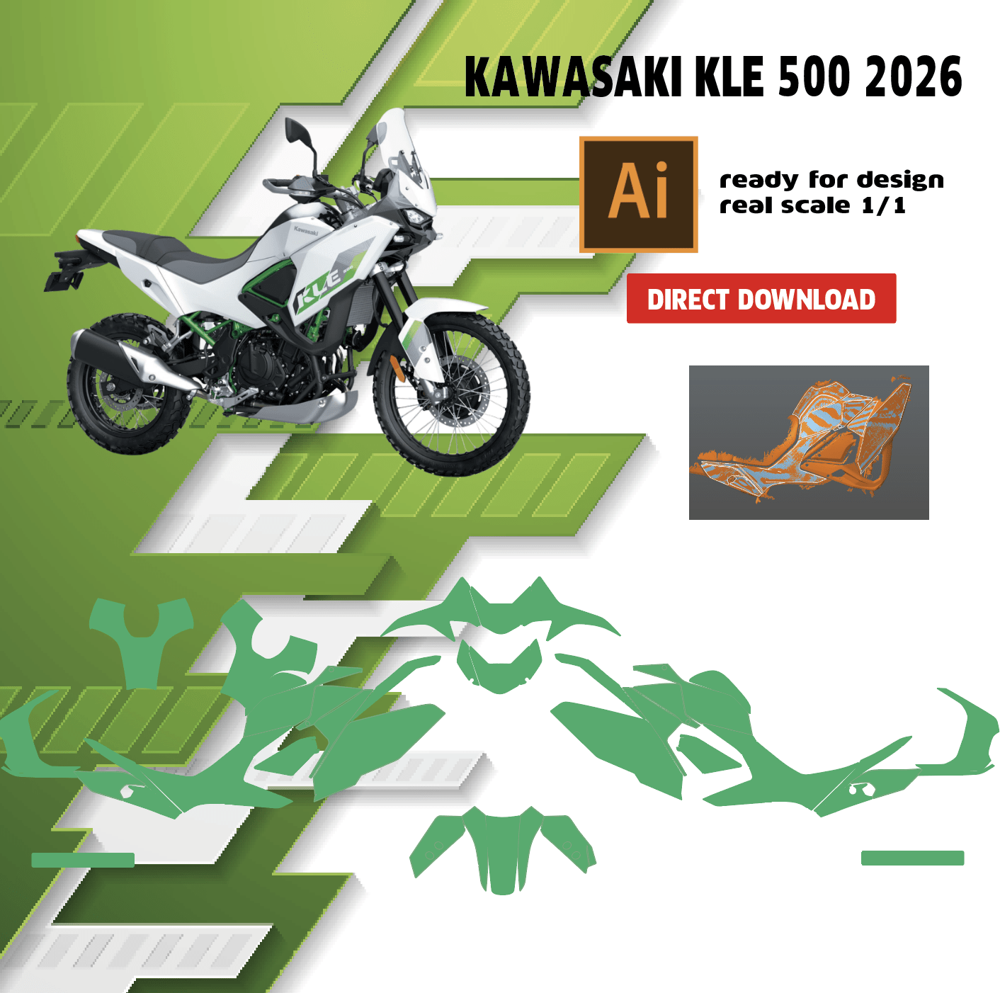 template kle 500 kawasaki
