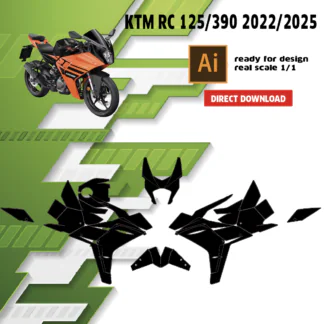 Template ktm rc 125-390 — gabarit de découpe vectoriel